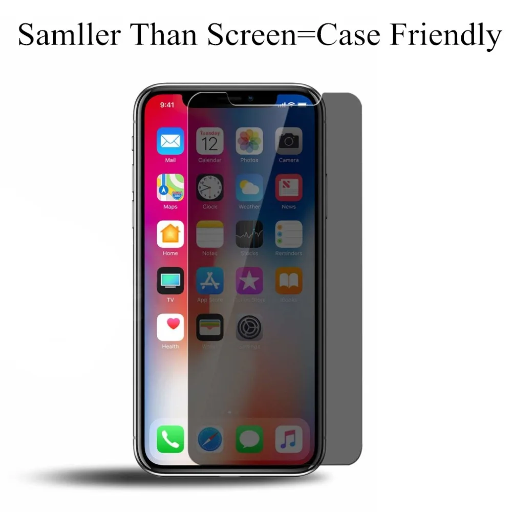2pcs Anti-Spy Tempered Glass Privacy Screen Protector For iphone 11 Pro Max Xr X Xs 2.5D Case Friendly | Мобильные телефоны и