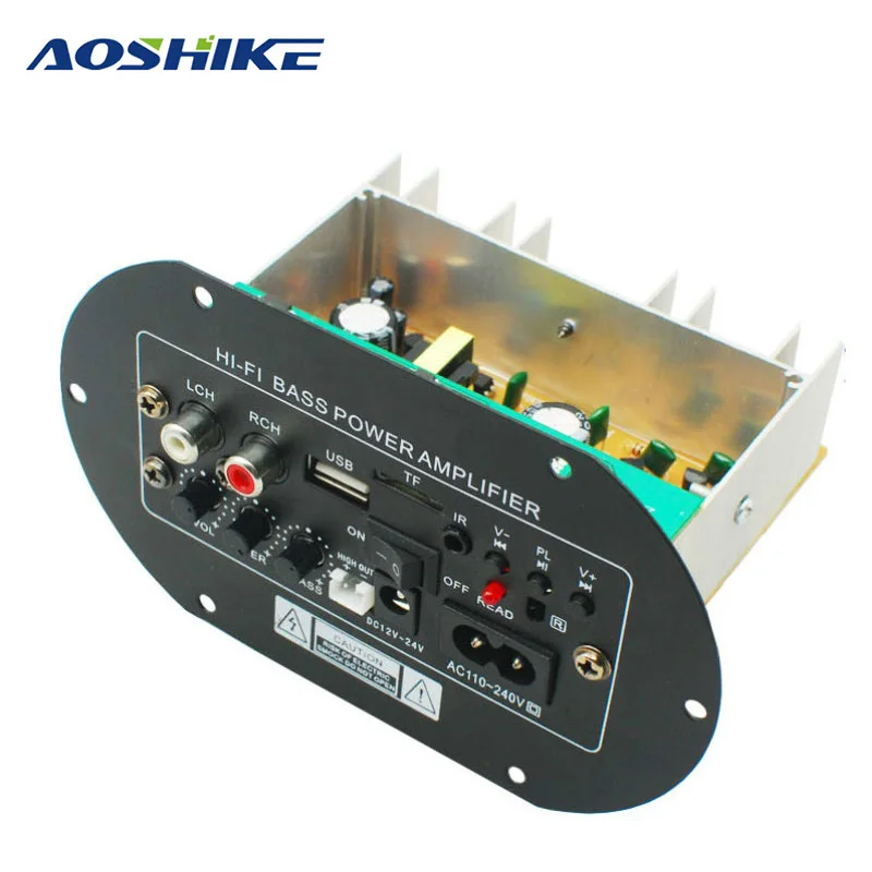 AOSHIKE усилители аудио доска Amplificador автомобиль Высокая мощность Fever класс сабвуфер усилитель доска USB пульт дистанционного управления 12V24V220V