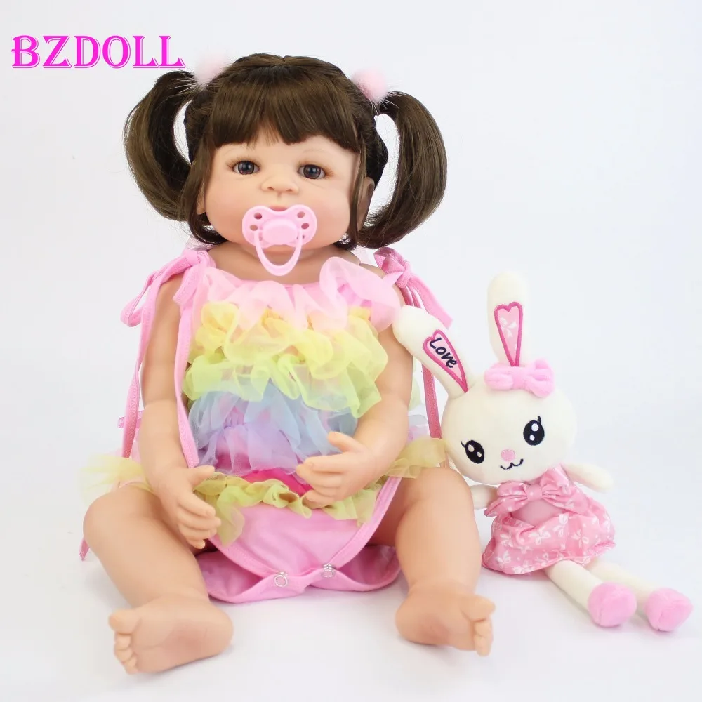 

55cm Full SIlicone Vinyl Body Reborn Babies Doll Bebe Alive Lifelike Bathe Toys Birthday Gift Princess Toddler Doll Girl Boneca