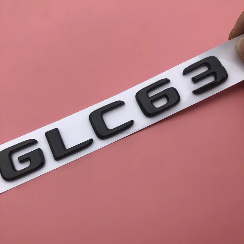 Глянцевый черный GLA GLC GLE 43 63 V8 V12 BITURBO буквы эмблема на багажник логотип автомобиля Установка Наклейка решетка для Mercedes Benz