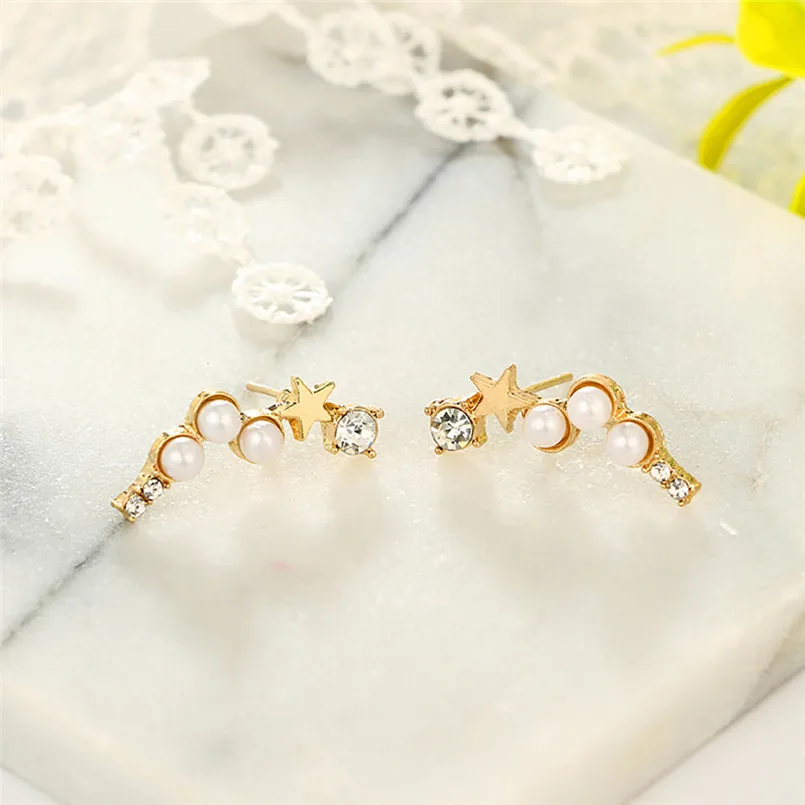 Очаровательные женские простые геометрические серьги с пятиконечной звездой и