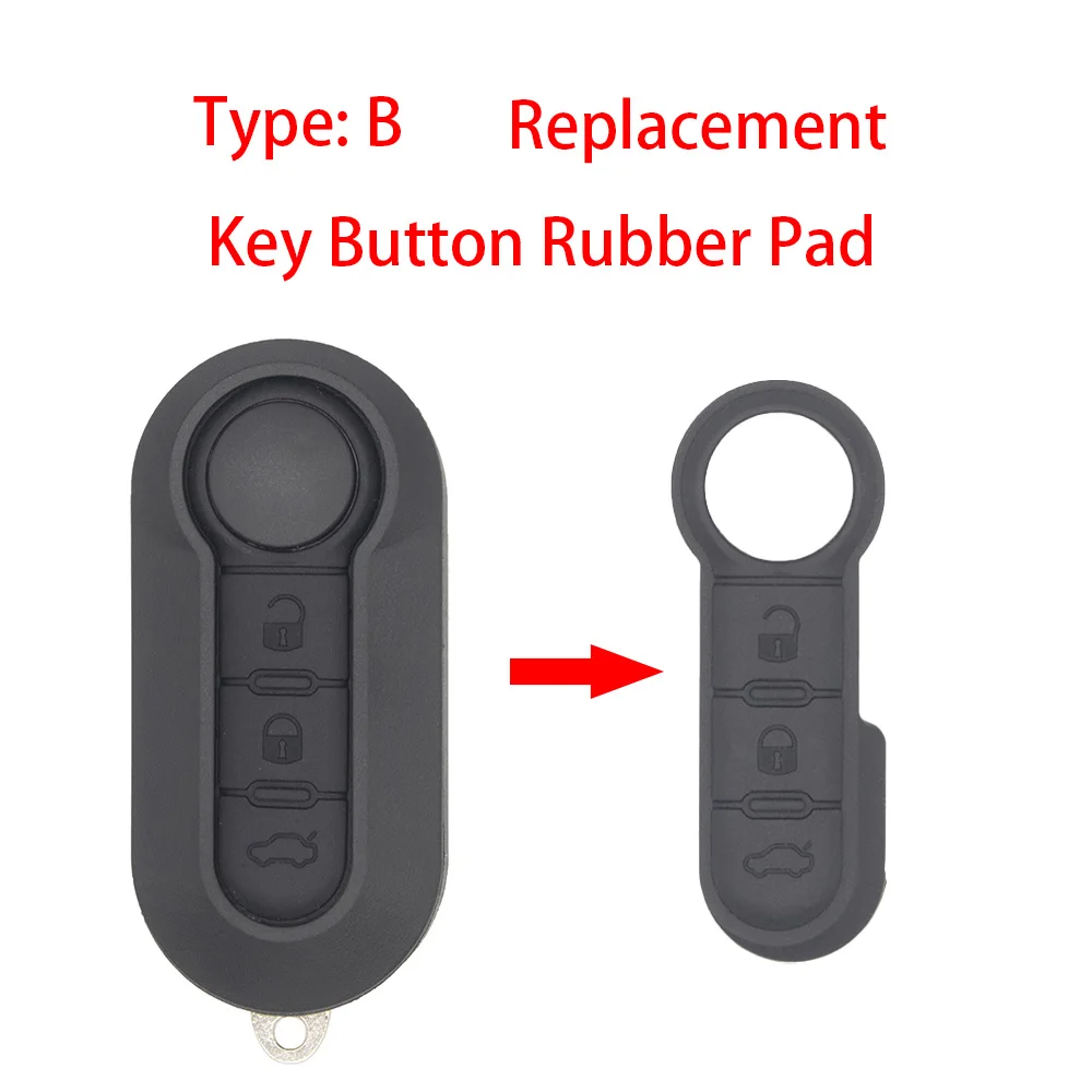 1 Pcs Key Rubber Pad WhatsKey 3 кнопки складной Автомобильный ключ дистанционный флип Автомобильный Брелок чехол для Fiat 500 Ducato Bravo Stilo Punto Panda - Number of Buttons: 1 Pcs Key Rubber Pad