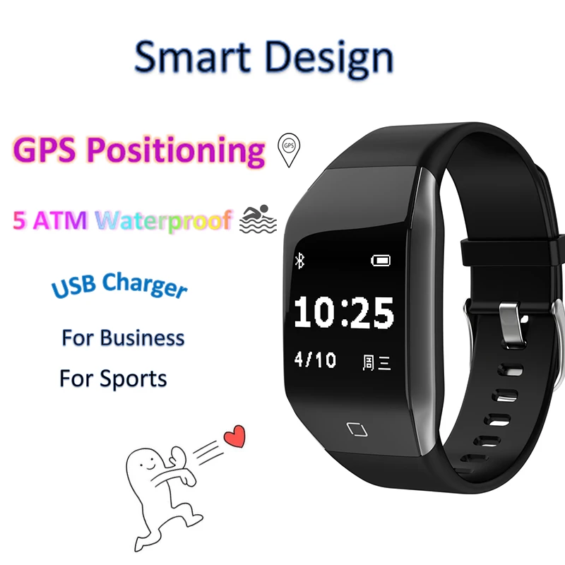 YD818 GPS часы мужские Bluetooth фитнес-трекер Водонепроницаемый умный Браслет