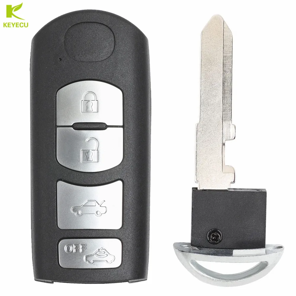 KEYECU Замена Новый умный дистанционный автомобильный чехол для ключей 4 кнопки MAZDA