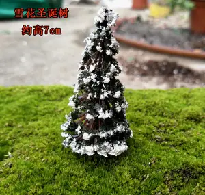 50pcs Miniature Plastic Snowflake Christmas Xmas Trees For Home Decor Bonsai Craft Garden Ornament Decoration Plant Design-9