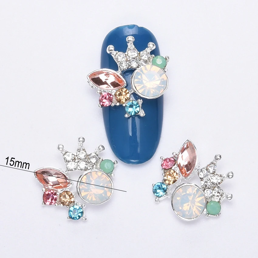 10 шт. 3D strass Корона Nail Art поставок очарование блестящие украшения ногтей акрил для DIY маникюр BL237