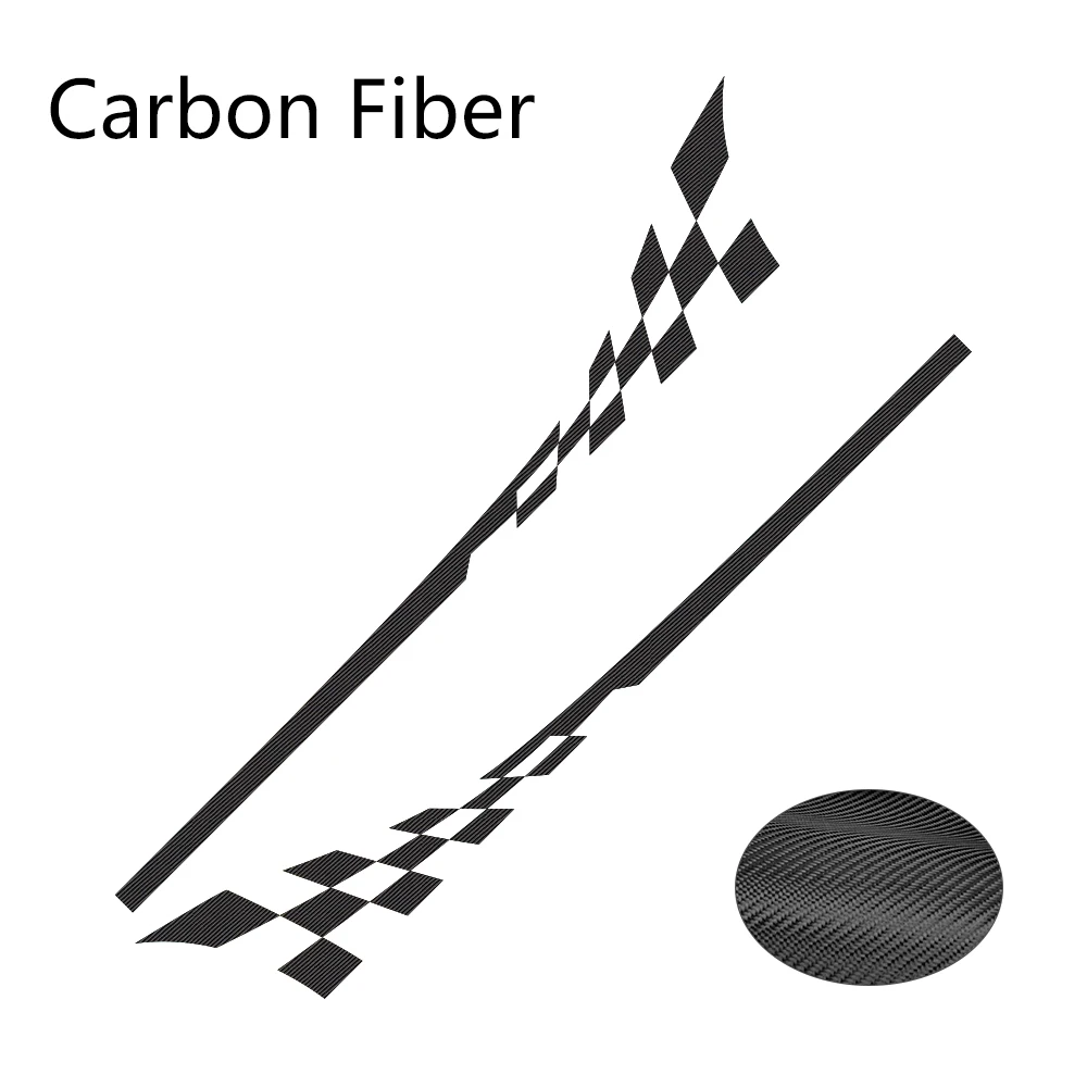Carbon Fiber Автомобильные боковые юбки наклейки для укладки Авто DIY настенные наклейки для Mini Cooper R56 R57 R58 R50 R52 R53 R59 R61 Countryman R60 F60 F55 F56 F54 - Название цвета: Carbon Fiber