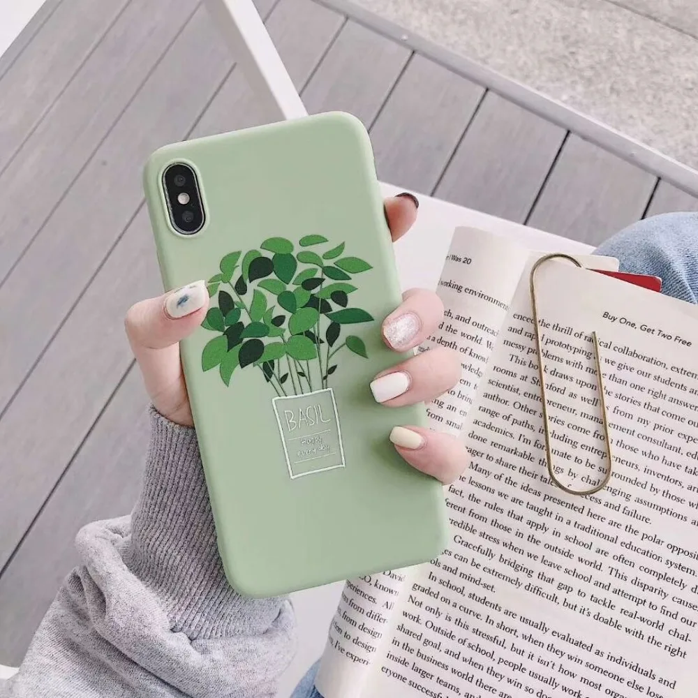 Ourpho толстый мягкий чехол из ТПУ для iPhone X XR XS MAX лето новый свежий и простой 6 6s 7 8 plus