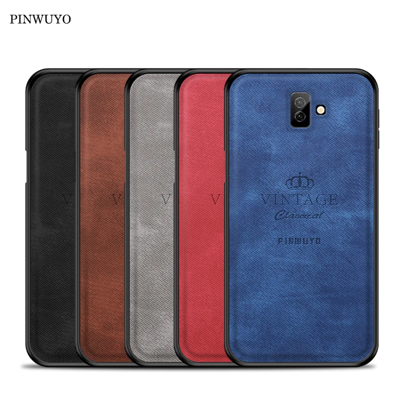 

For Samsung Galaxy J6 J4 Prime Case Cover Vintage Case pu Leather PC Hard Cover Fitted Case Side Slip Protection Case J4 J6 Plus