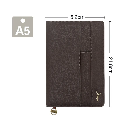 A5 Brown Винтажный кожаный блокнот А5 с логотипом, А6, мини блокноты для записей, бизнес блокноты для офиса, планировщик, красный дневник, книга в подарок - Цвет: A5 Brown