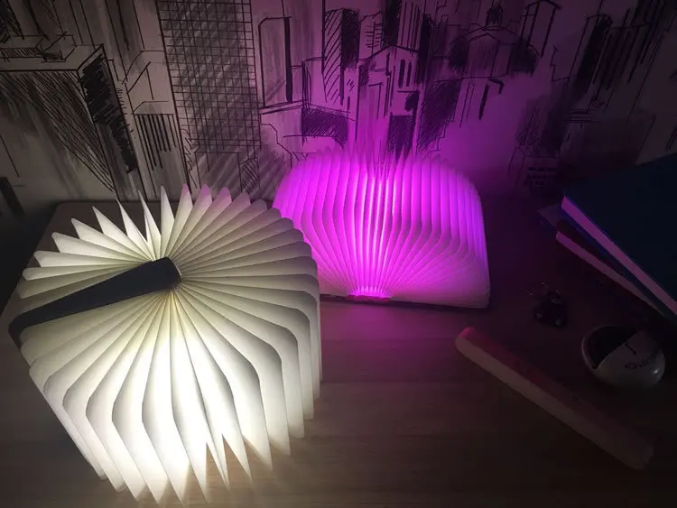 Kohree художественный светодиодный светильник для книг, USB Перезаряжаемый складной деревянный ночной Светильник, на День святого Валентина, на день рождения, рождественский подарок для семейного друга