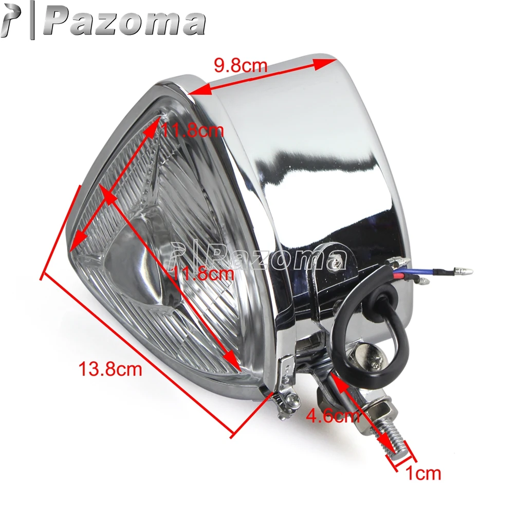 Pazoma H4 12 В Янтарная мотоциклетная треугольная Фара передние фары для Harley Bobber Chopper