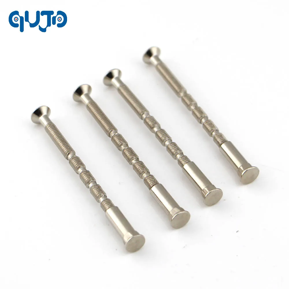

4 Piece Fixing Kit M4 Screws Connecting Bolts + Sleeves For Door Handles Roses & Escutcheons Nickel Color