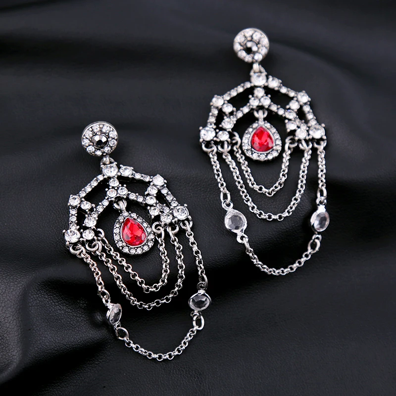 Гипербола Мода ретро Блеск Кристалл multi Слои бахромой Jewelry Серьги для Для женщин