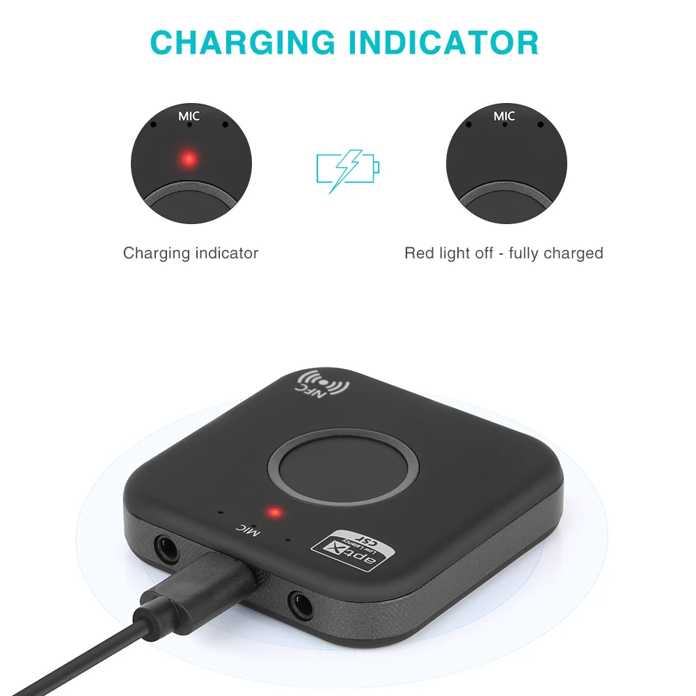 VIKEFON Bluetooth приемник 4,2 беспроводной аудио приемник 3,5 мм Автомобильный Aux Bluetooth адаптер с микрофоном для динамиков наушников Hands-free