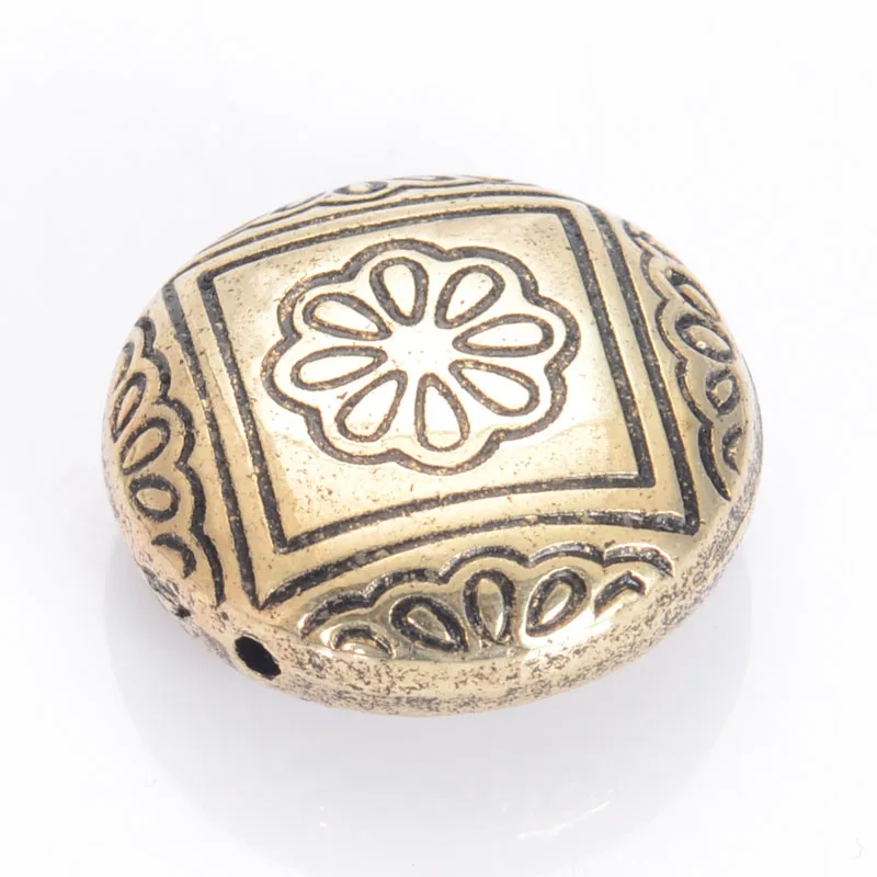 Antique Gold Miasol 35 шт. 21x9 мм Акриловые Полосатые плоские круглые античный дизайн бисер цветок Spacer Бусины для изготовления ювелирных изделий DIY Аксессуары - Цвет: Antique Gold