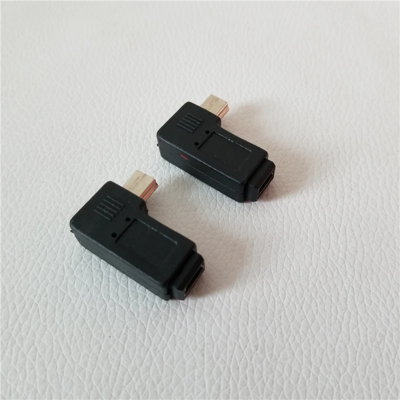 Адаптер 100 шт./лот USB Mini B штекер гнездо 90 градусов левый гибкий преобразователь
