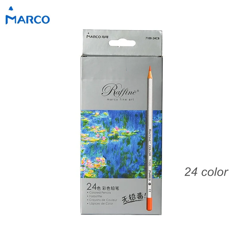 24 цветных карандашей Marco на масляной основе карандаш товары для рукоделия тонкие