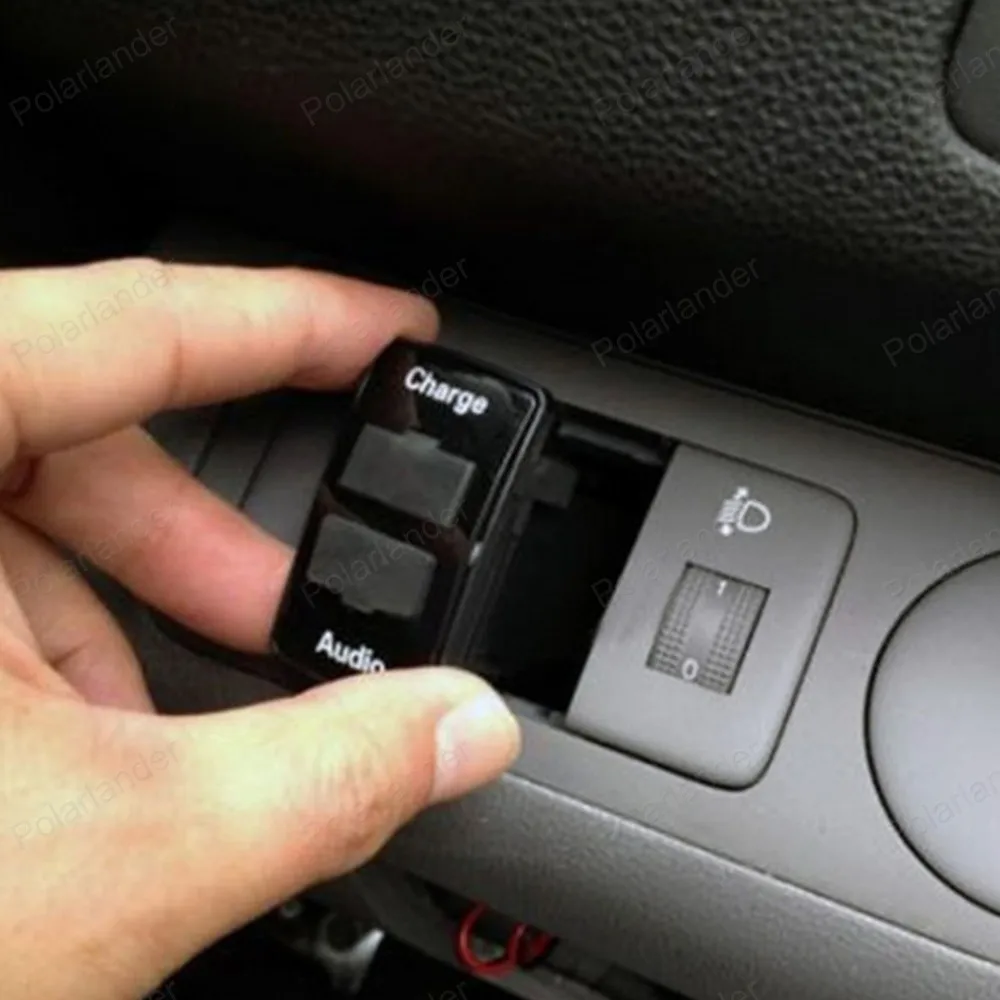 Автомобильное зарядное устройство с аудиовходом для Mitsubishi 12 В USB интерфейс