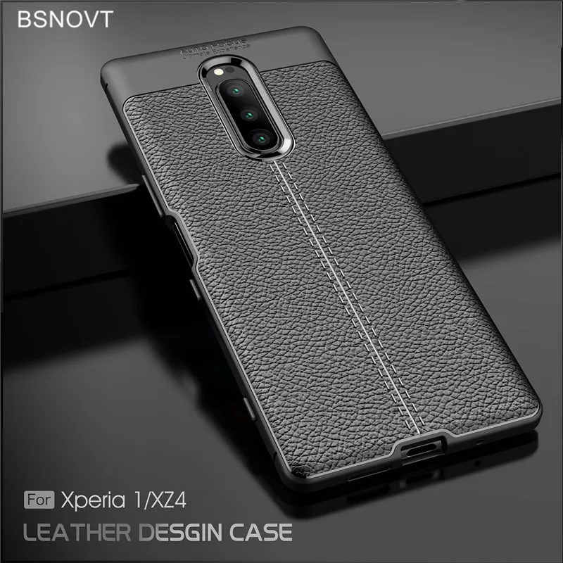 

For Sony Xperia 1 Case Soft Silicone PU Leather Bumper Anti-knock Case For Sony Xperia 1 Cover For Sony Xperia XZ4 Case BSNOVT