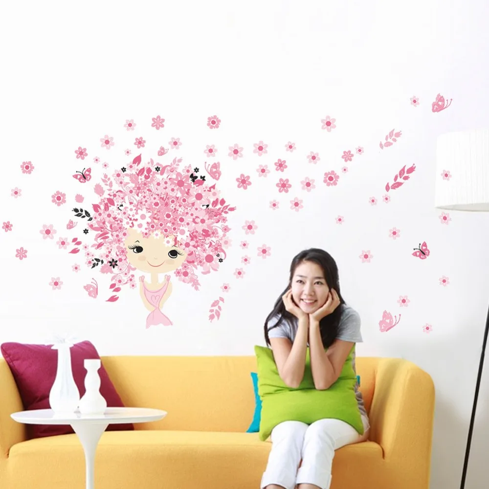 Животные зоопарк настенные наклейки для детей цветные цветы принцесса глаза