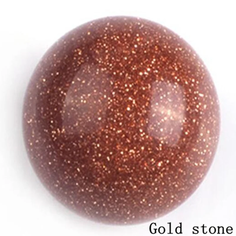 SEVENSTONE круглый шар отверстие натуральный драгоценный камень камни кварцевый кристалл сфера шарик Dijes Алфавит Шарм DIY ювелирных изделий - Окраска металла: Goldstone