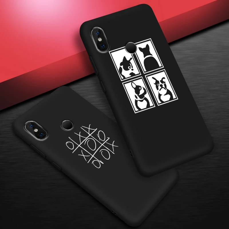 Цветной Матовый Мягкий силиконовый чехол для Xiaomi Redmi Note 5 6 Pro 5A 7 Prime S2 Go черный