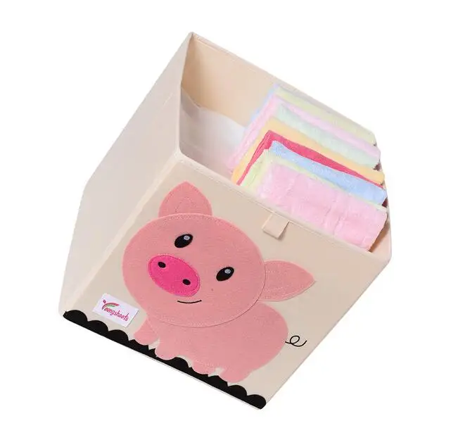 pig Новая 3D коробка для хранения игрушек Мультяшные животные складные корзины для хранения шкаф ящик Органайзер корзина для хранения одежды детские игрушки Органайзер - Цвет: pig