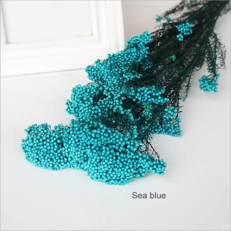 Sea blue MiHuaGe ветка Длина 50 см вечный сушеный цветок Домашний Декоративный букет Гостиная Офис рисовый цветок вечерние украшения - Цвет: Sea blue