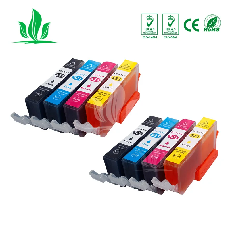 520XL 8 шт. PBKCMY чернильных картриджей Compitalbe для Canon MP540 MP550 MP560 MP620 MP630 870 IP3600 IP4600
