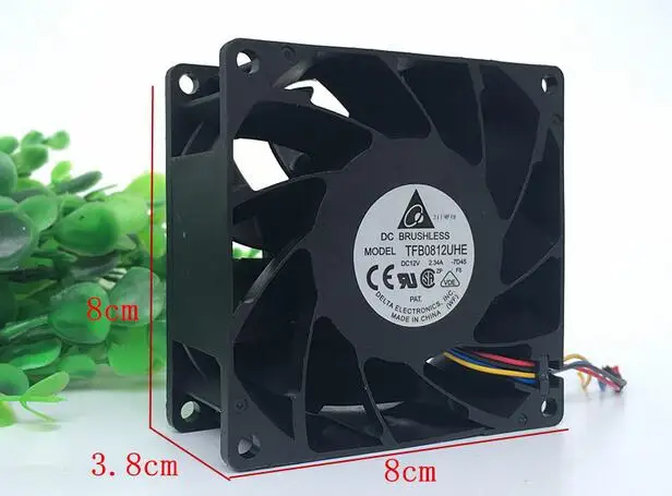 Original delta 8038 12V 2.34A TFB0812UHE 4 line PWM temperature control server heat dissipation fan | Компьютеры и офис