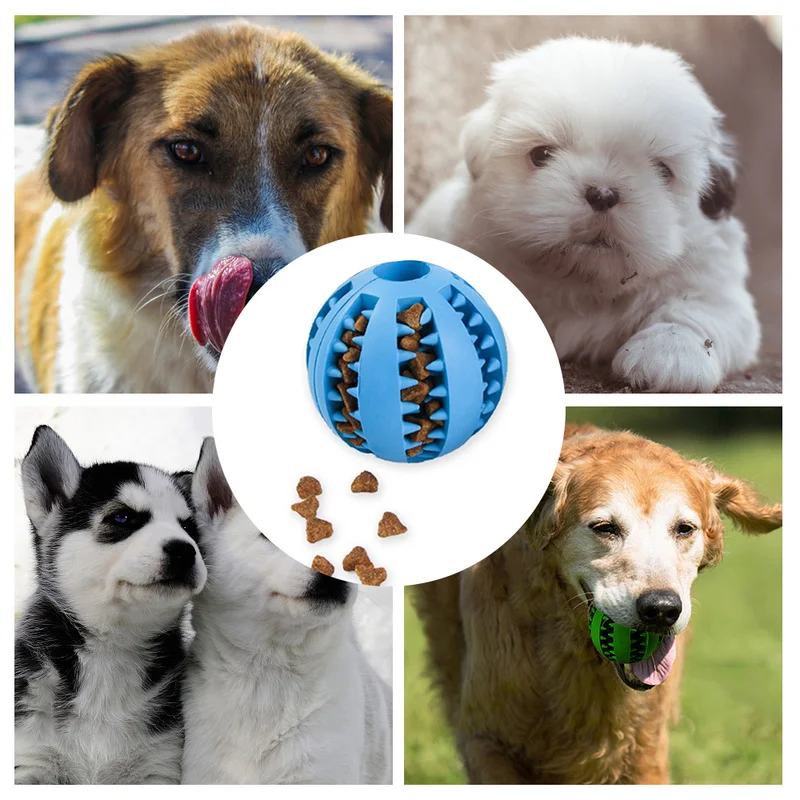 Pet интерактивные игрушки для собак натуральный резиновый шарик Еда дозатор мяч