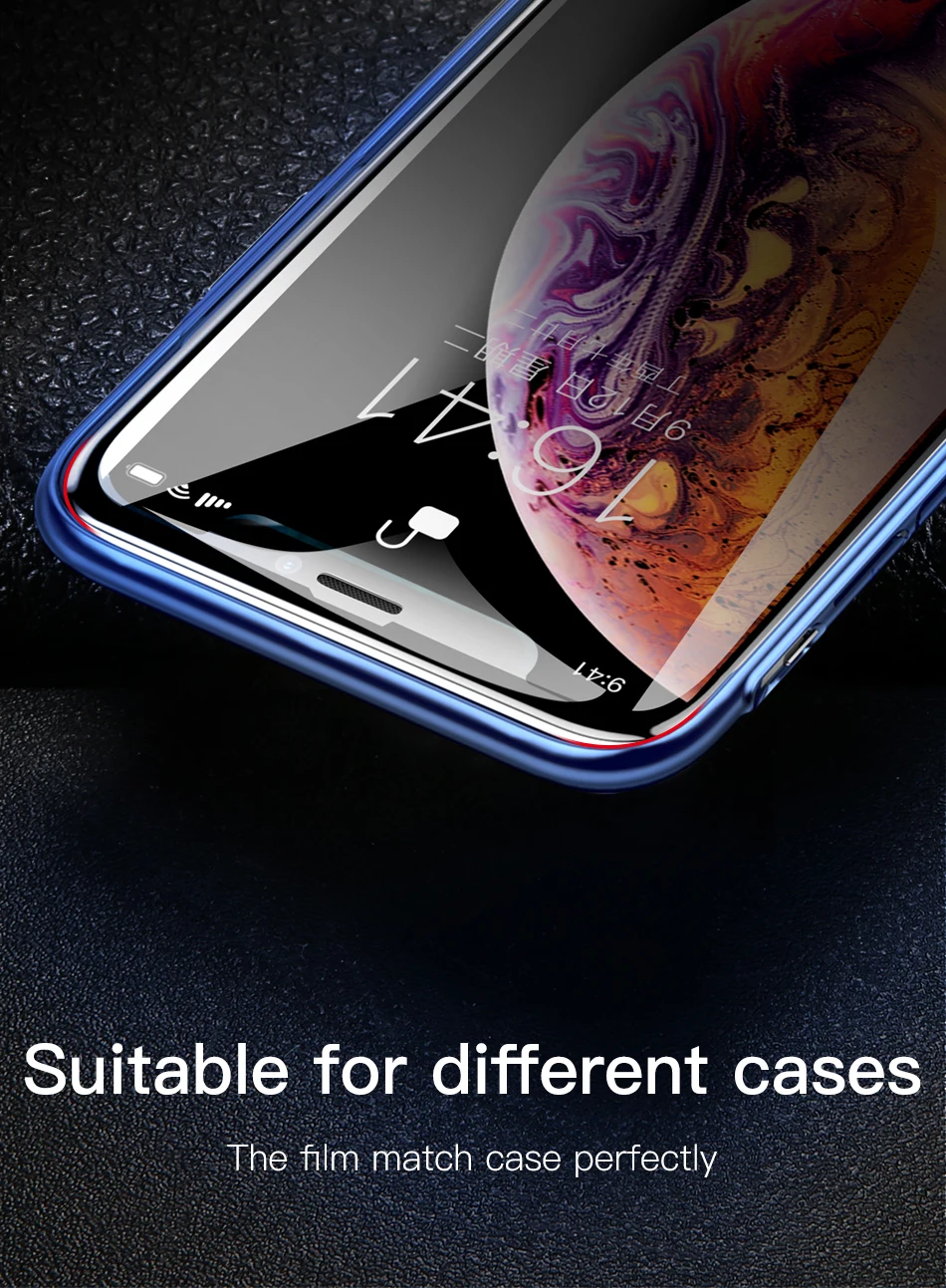 Защитная пленка Baseus 0,23 мм для iPhone Xs Max XR XS из закаленного стекла с полным покрытием, защитная пленка для iPhone X