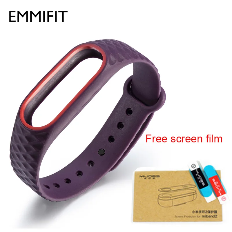 purple red Xiaomi mi браслет 2 ремешок для mi Band 2 цветной ремешок сменный смарт-браслет аксессуары для mi band 2 Силиконовый - Цвет: purple red