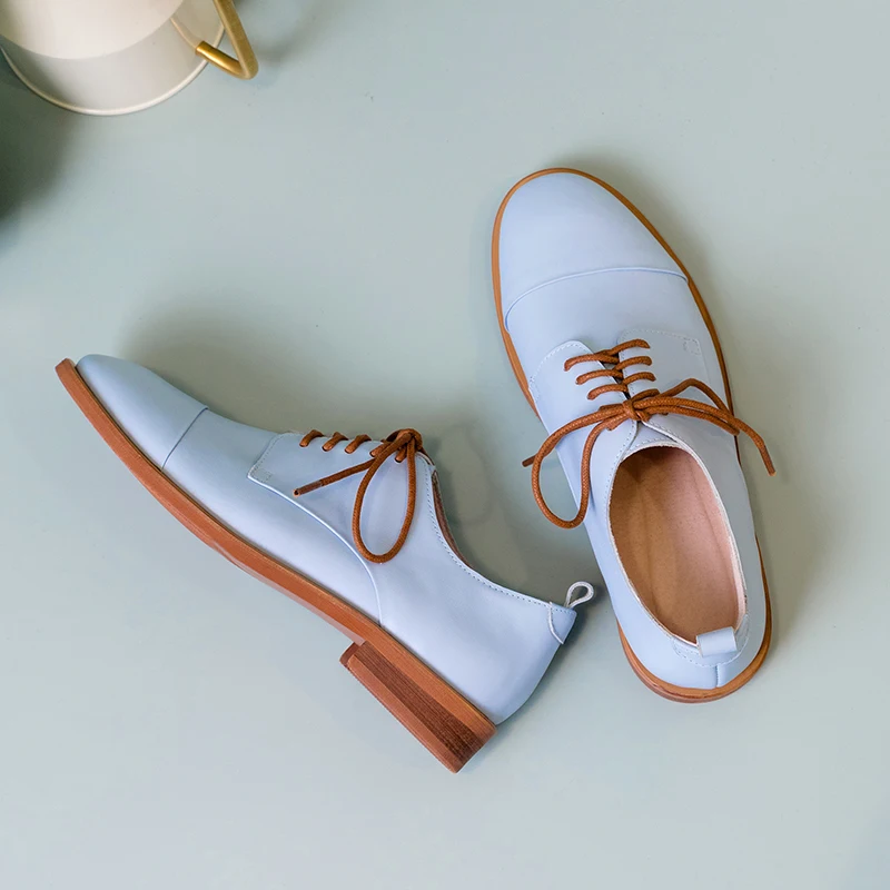 Женские оксфорды весенняя обувь лоферы из натуральной кожи для женщин женские