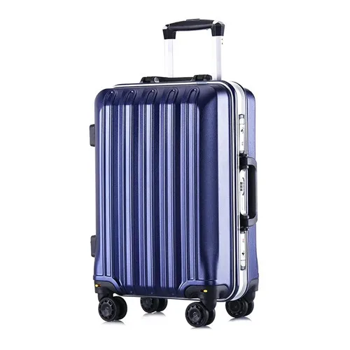 blue KLQDZMS масштабных дорожных чемоданов, 20/24 дюйма Алюминий рамки Сумки на колёсиках spinner чемодан на колесах из поликарбоната на колесах - Цвет: blue