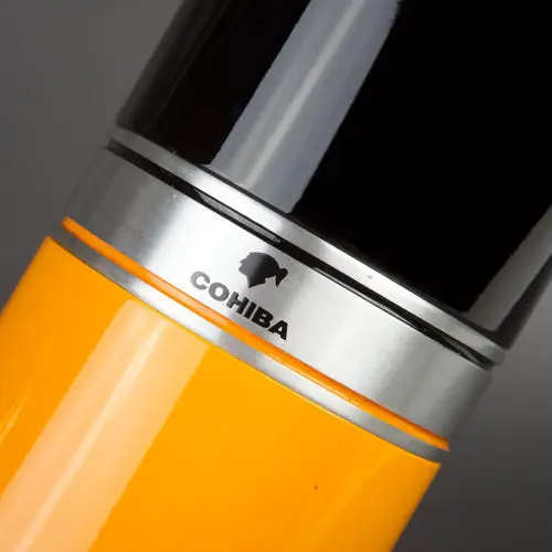 COHIBA Желтый и Черный цилиндрические сигары увлажняющий 7 Tube хьюмидор jar w/гигрометр