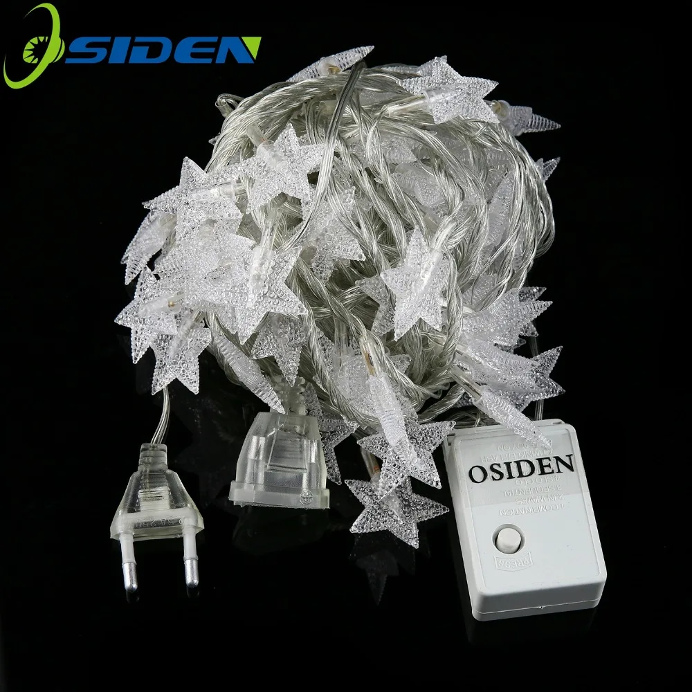 OSIDEN светодиодный звезда Фея светильник 10 м 100 220V 110V для свадебных украшений