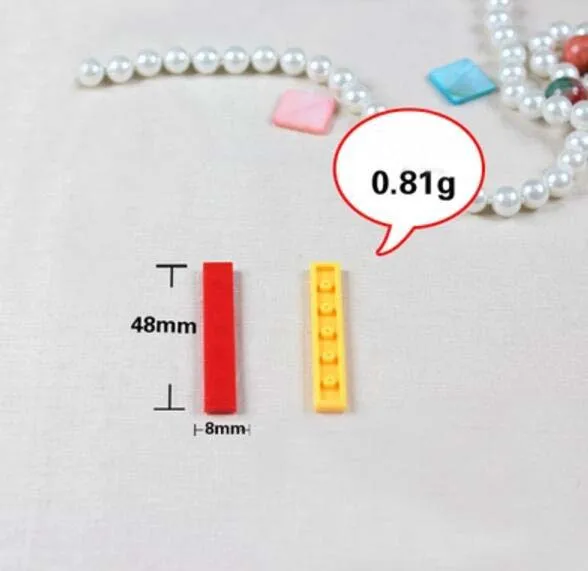 100 шт./лот детали для кирпича плоская плитка 1x6 игрушечные блоки сделай сам