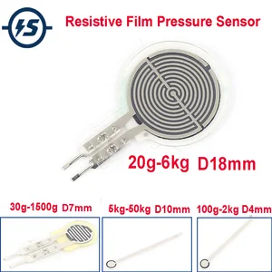 Resistive Film Pressure Sensor 4mm 7mm 10mm 18mm Flexible Force
Sensitive Resistor for Robot Wearable Device 20g-6kg 5kg-50kg
