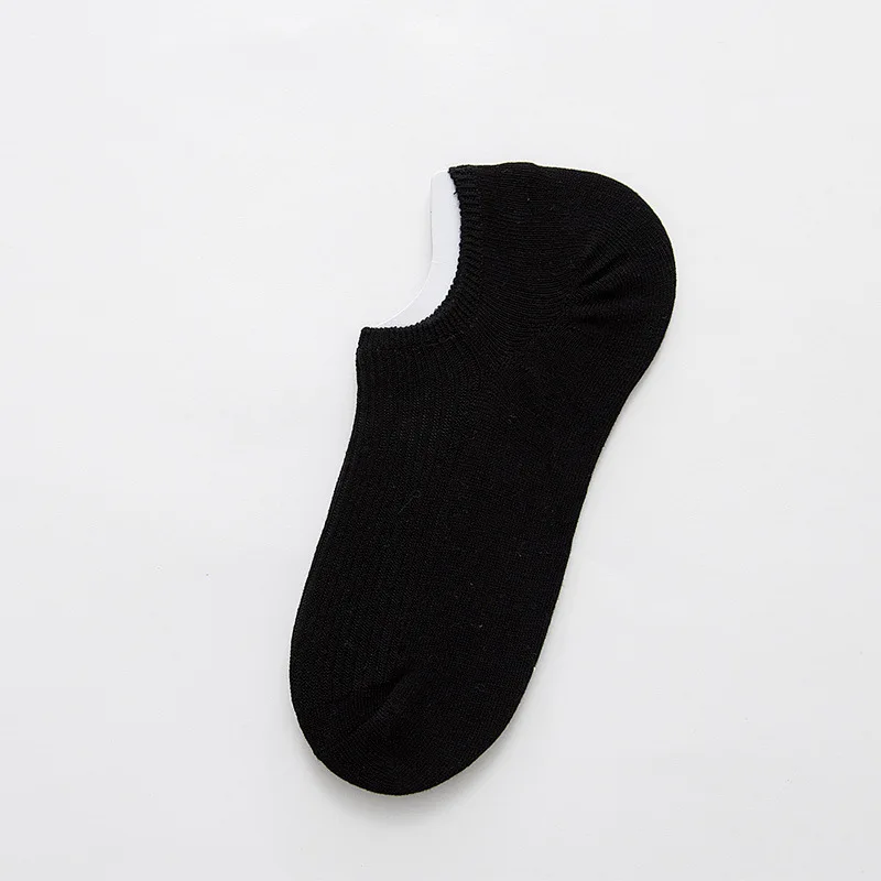 Black Socks 5 пар/партия, мужские хлопковые носки, новые летние Нескользящие силиконовые невидимые лодочки, носки harajuku, мужские носки до щиколотки, противоскользящие мужские Meias - Цвет: Black Socks