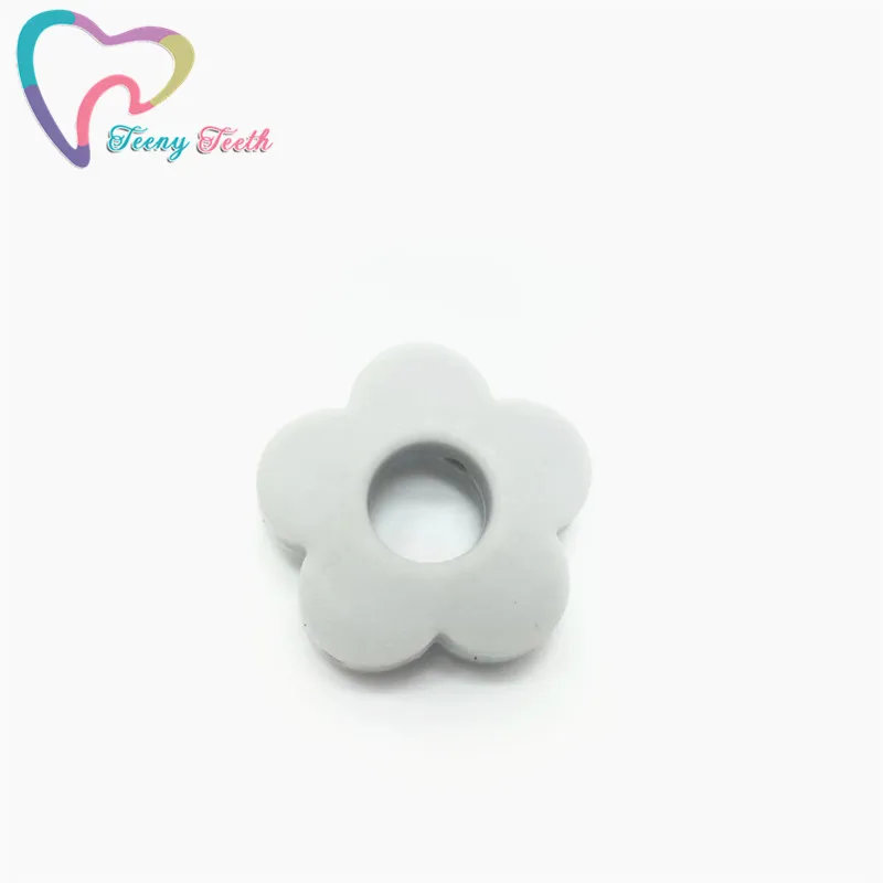 Light Gray Teeny зубья 10 шт. Силиконовые Прорезыватели для зубов в форме цветка грызуны DIY Детские принадлежности для кормления Bebe Biter пищевой Подсолнух бусины - Цвет: Light Gray