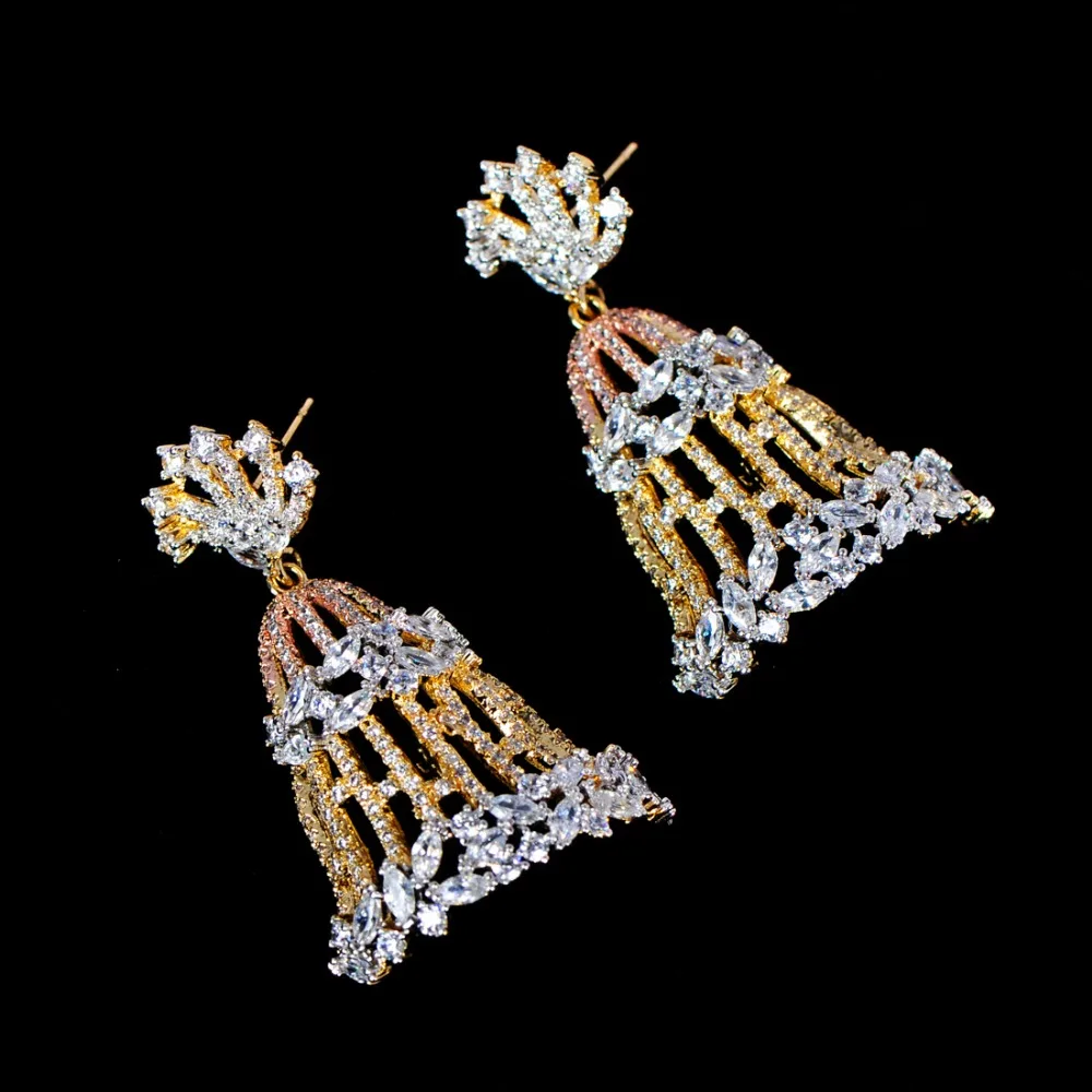 MECHOSEN кубический вентилятор из циркония образный Круглый Большой Длинный серьги