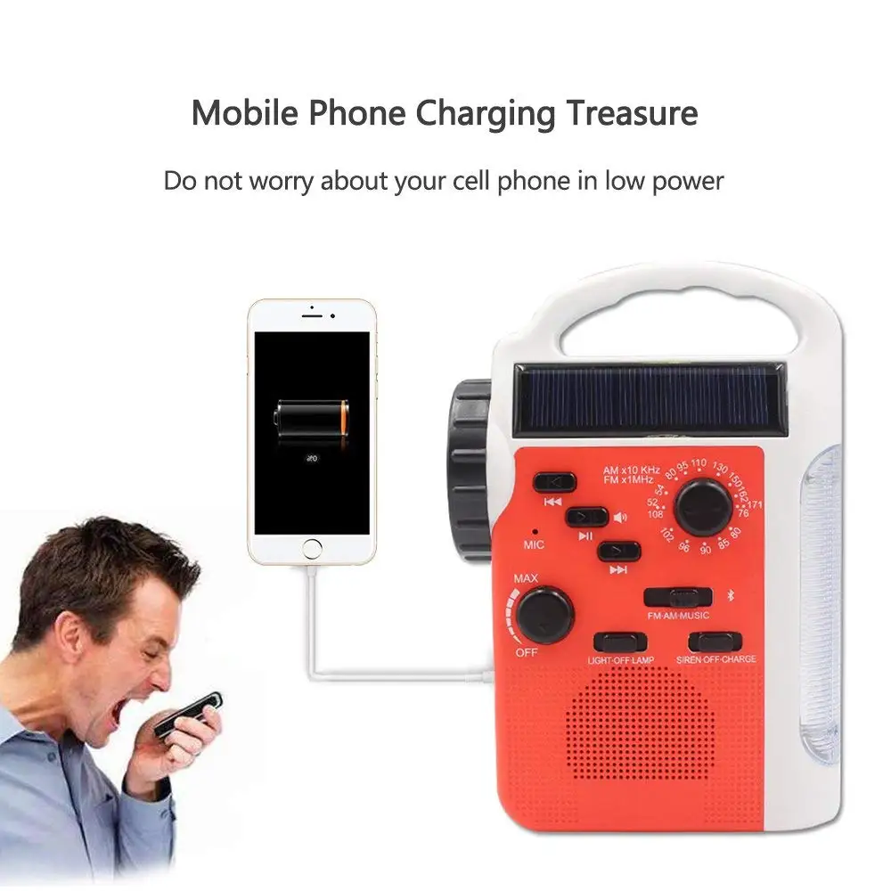 Солнечная ручной коленчатого многофункциональный радио аварийное приемник