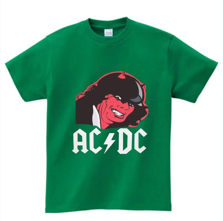 green childreT-shirt Коллекция года, летняя футболка для мальчиков детская одежда с рисунками AC DC модные футболки с металлическими наконечниками для мальчиков 3-6 лет - Цвет: green childreT-shirt