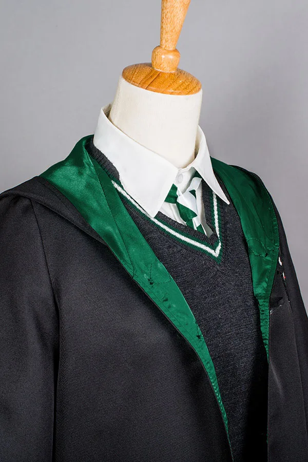 Школа Слизерин Униформа Draco Malfoy косплей костюм халат плащ только для ребенка