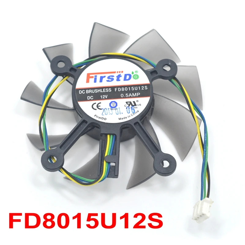 Кулер для компьютера EVERFLOW R128015SU FD8015U12S DC 12V 0,50AMP 4Pin PWM 75MM для охлаждения ASUS EAH5830 GTS 260 450 и других.