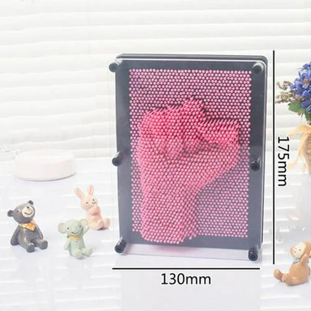 Pink Клон ручная модель 3D Скульптура рамка игрушка Волшебная булавка картина из игл пластик 12,5*18*4 5 цветов образовательный Рождественский подарок - Цвет: Pink