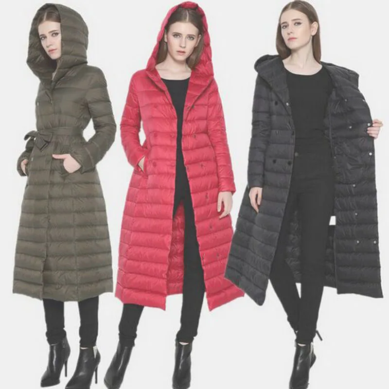 Женская теплая зимняя куртка белый Ультра-светильник парка на утином пуху