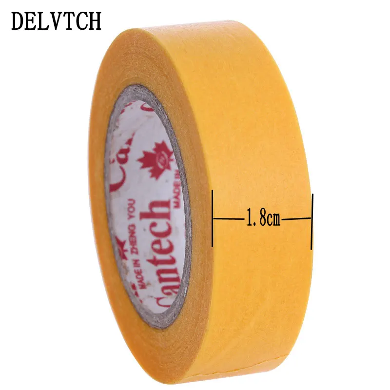 DELVTCH 1 8 см * 18 м желтая высокотемпературная односторонняя клейкая лента для